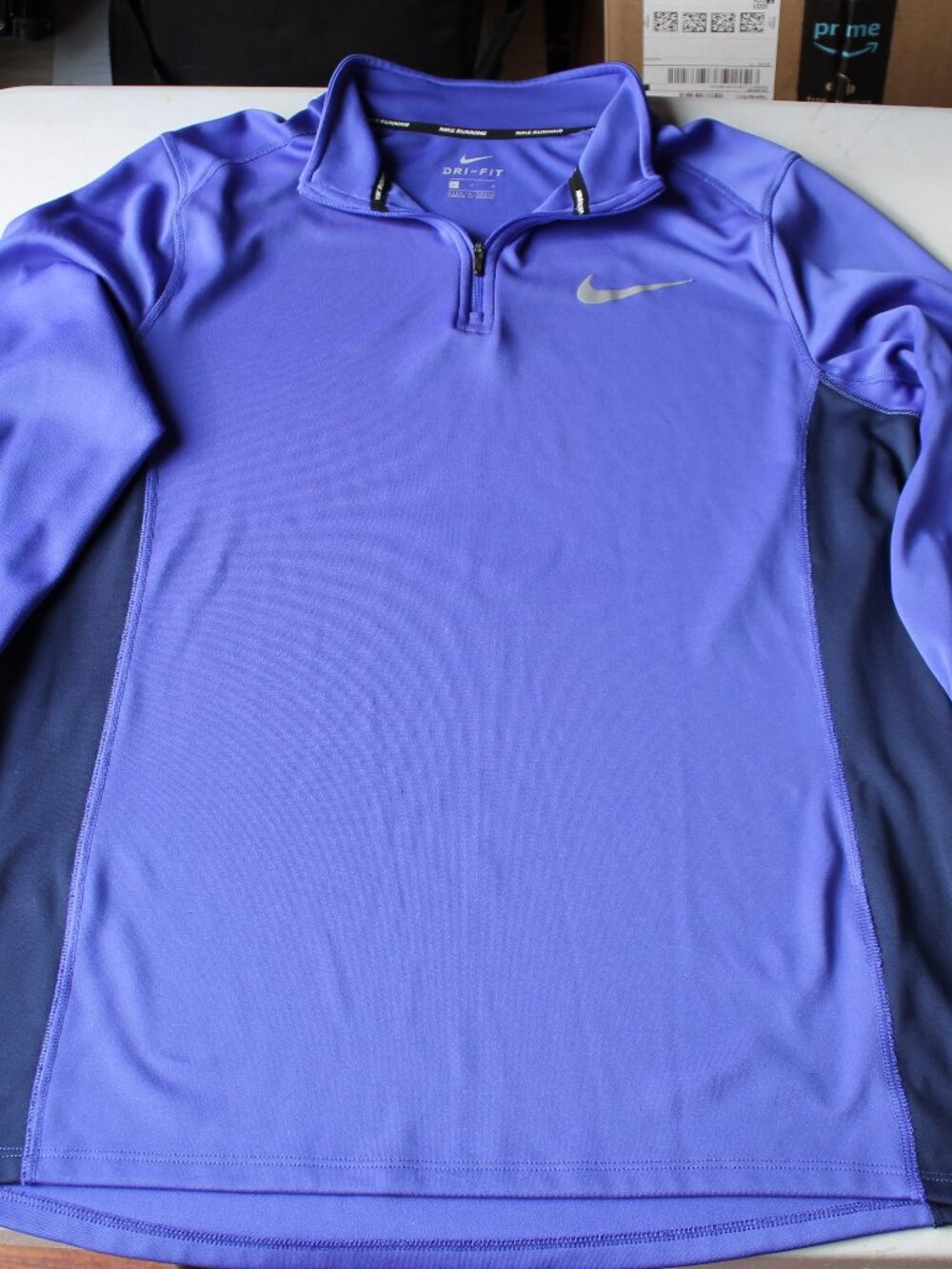 Nike Dri-FIT Element 1/4 Zip Running Pullover Men's L Blue Thumbhole 833595-452